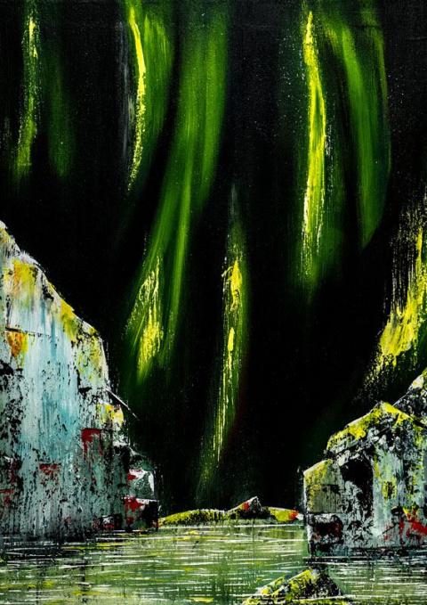 Acrylbild - 60x80cm  - Northern Lights Inspiration